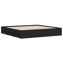 Berkfield Home Bed Frame with Drawers without Mattress Black 180x200 cm Super King - thumbnail 4