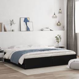 Berkfield Home Bed Frame with Drawers without Mattress Black 180x200 cm Super King - thumbnail 2