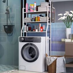 Living and Home 3 Tiers Metal Organizer Over Toilet Rack Storage Shelves Bathroom in White - thumbnail 7