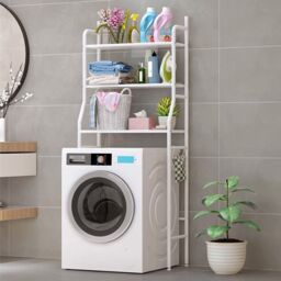 Living and Home 3 Tiers Metal Organizer Over Toilet Rack Storage Shelves Bathroom in White - thumbnail 9