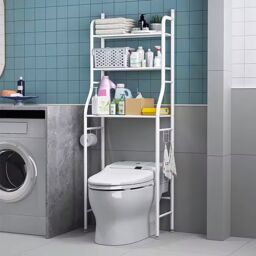 Living and Home 3 Tiers Metal Organizer Over Toilet Rack Storage Shelves Bathroom in White - thumbnail 8