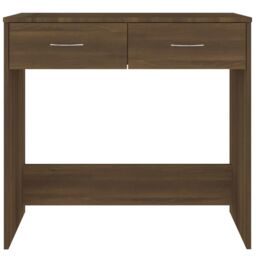 Berkfield Home Desk Brown Oak 80x40x75 cm Engineered Wood - Size: 80 x 40 x 75 cm - thumbnail 4