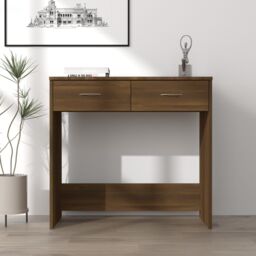 Berkfield Home Desk Brown Oak 80x40x75 cm Engineered Wood - Size: 80 x 40 x 75 cm