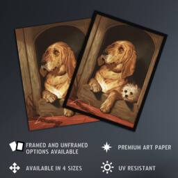 Artery8 Dignity & Impudence Dog Portrait Landseer Framed Wall Art Print in Brown - Size: A4 - thumbnail 2