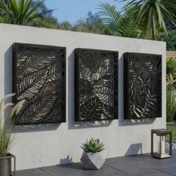 Garden Greatness Trio Leaves Solar Panel Wall Art Light - thumbnail 2