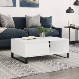 Berkfield Home Decorative Coffee Table White 90x60x35 cm Engineered Wood - Size: 90 x 60 x 35 cm - thumbnail 2