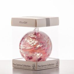 Sienna Glass 10cm Friendship Ball It's A Girl in Pink - thumbnail 5