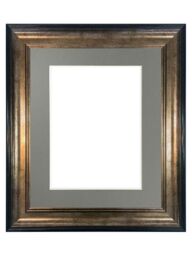 Frames & Mirrors 4U Scandi Black & Gold Frame with Dark Grey Mount for Image Size 30 x 40 CM