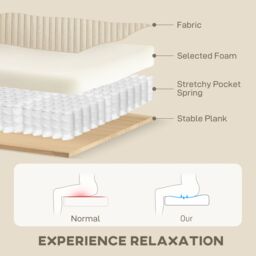 HOMCOM 212 cm Upholstered Jumbo Cord Sofa Couch with Spring Cushion, Cream - Size: 3 Seater - thumbnail 6