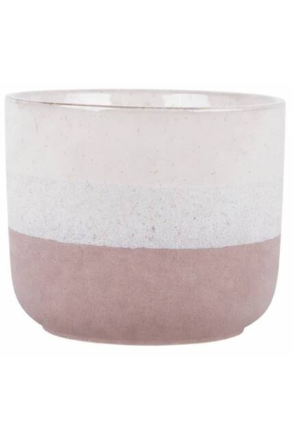 KDMD Hortus Pink & White Bordeaux Stoneware Pot 10cm H x 10cm Dia 2 Pack - image 1
