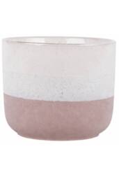 KDMD Hortus Pink & White Bordeaux Stoneware Pot 10cm H x 10cm Dia 2 Pack - thumbnail 1