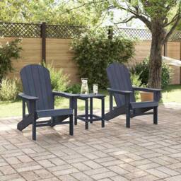 Berkfield Home Adirondack Chairs 2 pcs Navy Blue 74x82x90 cm HDPE - Size: 74 x 82 x 90 cm - thumbnail 3