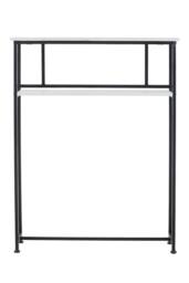 Living and Home 2-Tier Narrow Marble-Effect Console Table in White - thumbnail 7