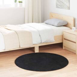 Berkfield Home Shaggy Rug High Pile NAVARRA Black 100x100 cm Polyester - Size: Medium - thumbnail 2