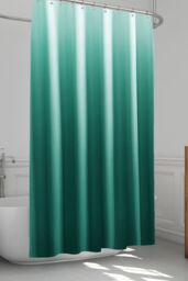 Neel Blue Gradient Colour Bathroom Shower Curtain with 12 Hooks, Mould & Mildew Resistant in Green - Size: 180 cm width x 180 cm drop - thumbnail 6