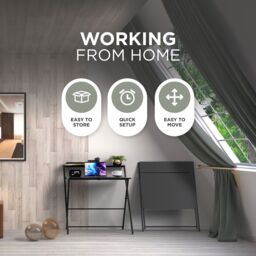 DMD Collective FlexiDesk 2-Tier Folding Desk, No Assembly Required, Gaming Desk, Work Desk Table for Small Spaces in Black - thumbnail 5