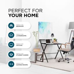 DMD Collective FlexiDesk 2-Tier Folding Desk, No Assembly Required, Gaming Desk, Work Desk Table for Small Spaces in Black - thumbnail 3