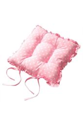 Homescapes Reversible Pink Frilled Cushion Seat Pad with Ties Cup Cakes - Size: 40 cm x 40 cm - thumbnail 2