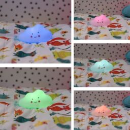 ValueLights Children's Baby Night Lights LED Colour Changing Nursery Bedside Kids Lamp Remote Control - Cloud in White - thumbnail 2