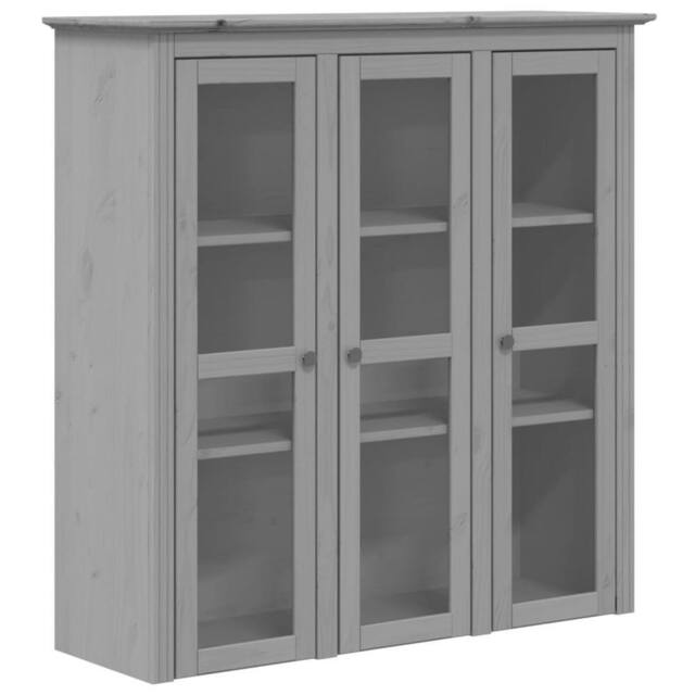 Berkfield Home Cabinet with Glass Doors BODO Grey Solid Wood Pine - image 1
