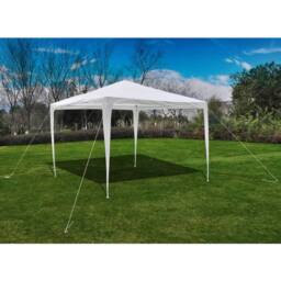 Berkfield Home Modern 3 x 3m Pyramid-Roof Garden Gazebo Pavilion in White - thumbnail 5