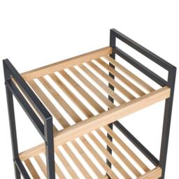 Wyld and Coco Zen Bamboo Bathroom Shelving Unit Light Brown Bamboo Black Steel - thumbnail 5