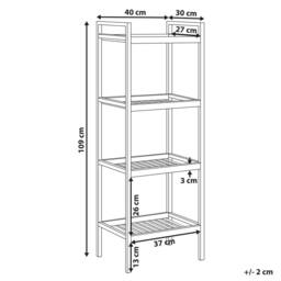 Wyld and Coco Zen Bamboo Bathroom Shelving Unit Light Brown Bamboo Black Steel - thumbnail 4