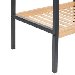 Wyld and Coco Zen Bamboo Bathroom Shelving Unit Light Brown Bamboo Black Steel - thumbnail 6