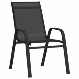 Berkfield Home 5 Piece Garden Dining Set Black Textilene & Steel - thumbnail 6