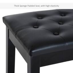 FORGEVIO Classic Digital Keyboard Piano Bench Makeup Padded Seat in Black - thumbnail 3