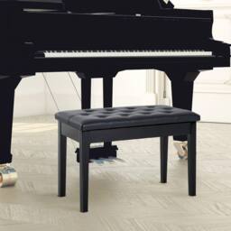 FORGEVIO Classic Digital Keyboard Piano Bench Makeup Padded Seat in Black - thumbnail 5