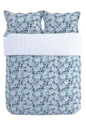 V & A 'Ornamental Bloom' Cotton Duvet Cover Set in Indigo - Size: Super King - thumbnail 4
