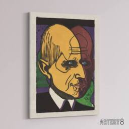 "Artery8 Head of Dr Bauer Colourful Portrait Kirchner Canvas Wall Art - Size: W18"" x H24""" - thumbnail 2