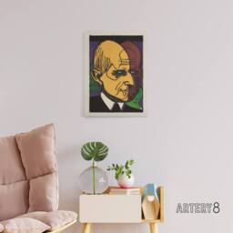 "Artery8 Head of Dr Bauer Colourful Portrait Kirchner Canvas Wall Art - Size: W18"" x H24""" - thumbnail 3