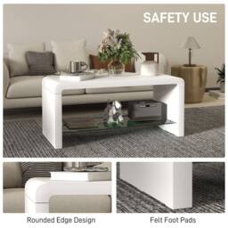 Wyld Haus Velimo Curved High Gloss White 2 Tier Coffee Table - thumbnail 6
