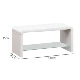 Wyld Haus Velimo Curved High Gloss White 2 Tier Coffee Table - thumbnail 3