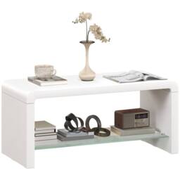 Wyld Haus Velimo Curved High Gloss White 2 Tier Coffee Table - thumbnail 2