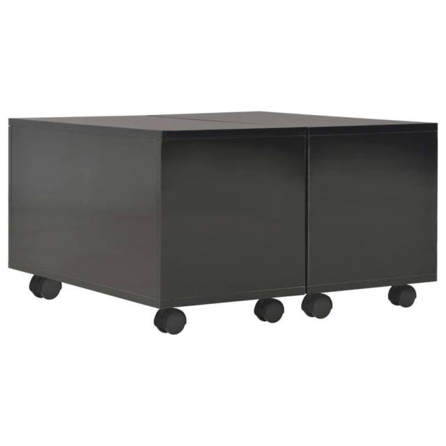 Berkfield Home Coffee Table High Gloss Black 60x60x35 cm Engineered Wood - Size: 60 x 60 x 35 cm - image 1