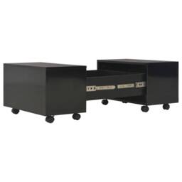 Berkfield Home Coffee Table High Gloss Black 60x60x35 cm Engineered Wood - Size: 60 x 60 x 35 cm - thumbnail 5