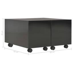 Berkfield Home Coffee Table High Gloss Black 60x60x35 cm Engineered Wood - Size: 60 x 60 x 35 cm - thumbnail 8