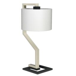 Loops Table Lamp Light Ivory Shade Cream & Dark Grey Painted Metal Base LED E27 60W - thumbnail 2