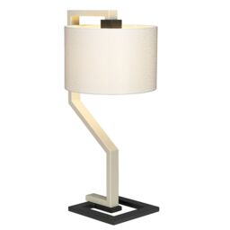 Loops Table Lamp Light Ivory Shade Cream & Dark Grey Painted Metal Base LED E27 60W - thumbnail 1