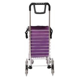 Havendro Shopping Trolley Cart with Wheels Foldable Basket in Purple - thumbnail 1