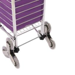 Havendro Shopping Trolley Cart with Wheels Foldable Basket in Purple - thumbnail 5