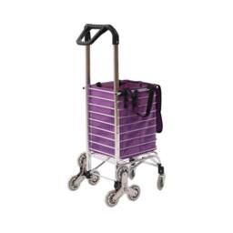 Havendro Shopping Trolley Cart with Wheels Foldable Basket in Purple - thumbnail 3