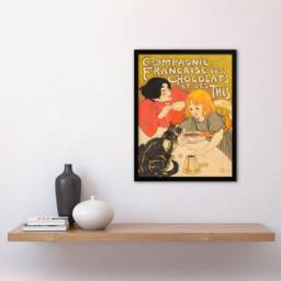 Artery8 Chocolate & Tea French Vintage Advert Steinlen Framed Wall Art Print - Size: A4 - thumbnail 2