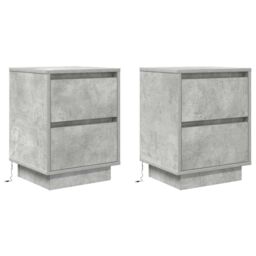 Berkfield Home Bedside Cabinets with LED Lights¬†2 pcs Concrete Grey 38x34x50 cm - Size: 38 x 34 x 50 cm - thumbnail 3