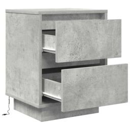 Berkfield Home Bedside Cabinets with LED Lights¬†2 pcs Concrete Grey 38x34x50 cm - Size: 38 x 34 x 50 cm - thumbnail 8