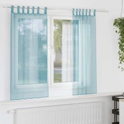 Berkfield Home Voile Curtains with Loops 2 pcs Turquoise 140x140 cm