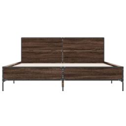 Berkfield Home Bed Frame without Mattress Brown Oak 120x200 cm - Size: Small Double - thumbnail 4